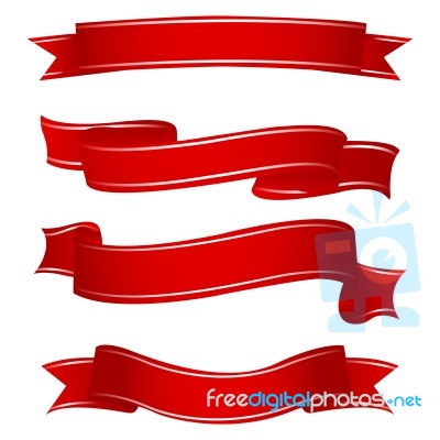 Shapes Of Red Ribbons Stock Image