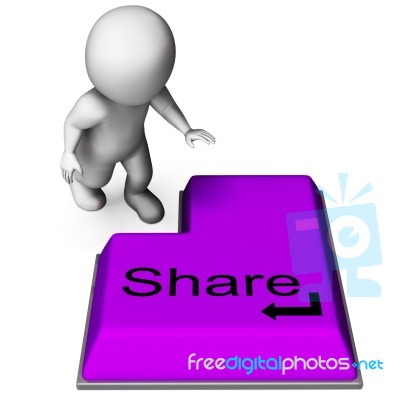 Share Key Means Posting Or Recommending On Web Stock Image