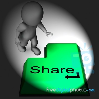 Share Keyboard Means Posting Or Recommending On Web Stock Image