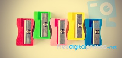 Sharpener Colors. Vintage Stock Photo