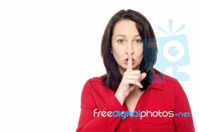 Shhhh ! Do Not Make Noise ! Stock Photo