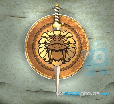 Shield And Sword Stock Image