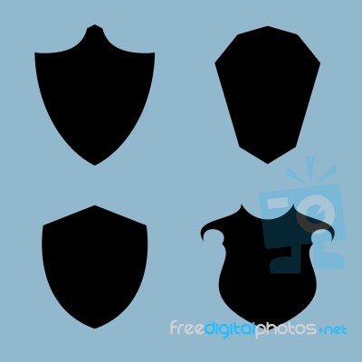 Shield Icon Set Stock Image