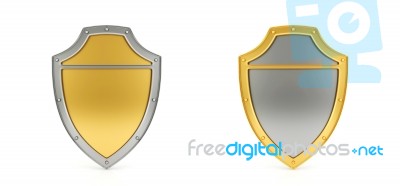 Shields Isolated On White Background Stock Image