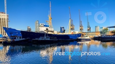 Ship Dock Docklands London Stock Photo