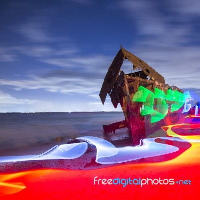 Shipwreck Of Hmqs Gayundah Stock Photo