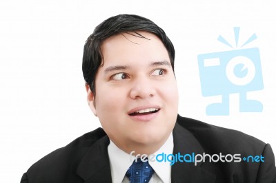 Shocked And Scared Businessman Stock Photo
