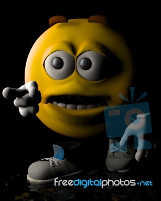 Shocked Emotiguy Pointing Forward Stock Image