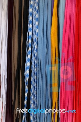 Shoelace Strip Multiple Color Stock Photo