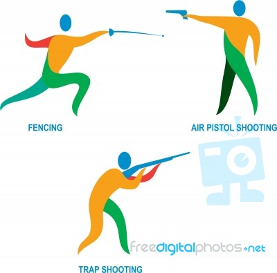 Shooting And Fencing Sport Icon Stock Image