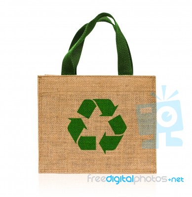 Shopping Bag Made Out Of Sack Stock Photo