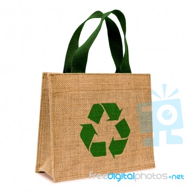 Shopping Bag Made Out Of Sack Stock Photo
