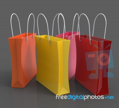 Shopping Bags Showing Retail Shop Stock Image