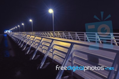 Shorncliffe Pier In The Evening Stock Photo