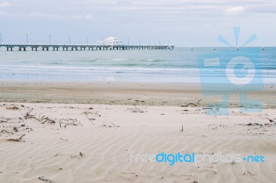 Shorncliffe Pier In The Late Afternoon Stock Photo