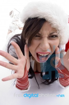 Shouting Young Lady Stock Photo