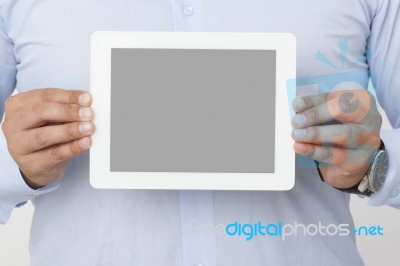 Showing Screen Of A Digital Tablet Stock Photo
