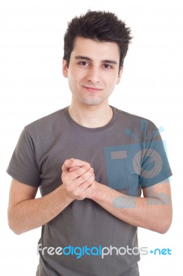 Shy Man Stock Photo