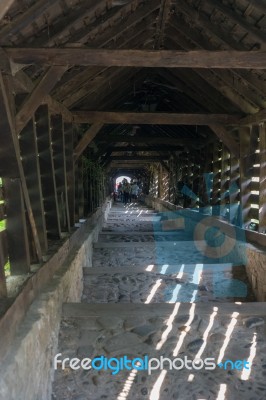 Sighisoara, Transylvania/romania - September 17 : Wooden Tunnel Stock Photo
