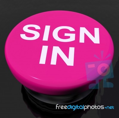 Sign In Button Shows Website Logins And Signin Stock Image
