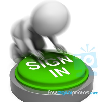 Sign In Pressed Shows Account Entry And Security Stock Image