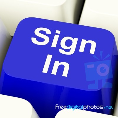 Sign In Text Computer Key Stock Image
