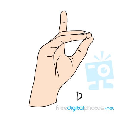 Sign Language And The Alphabet,the Letter D Stock Image