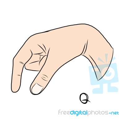Sign Language And The Alphabet,the Letter Q Stock Image Sign Language And The Alphabet,the Letter Q Stock Image