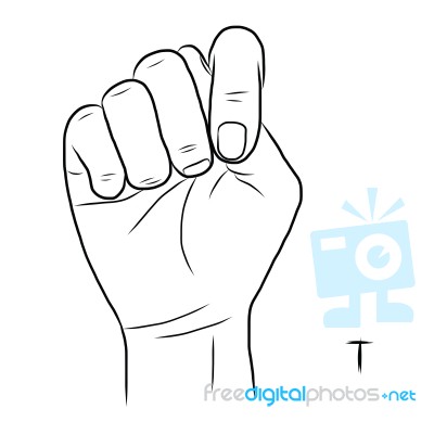 Sign Language And The Alphabet,the Letter T Stock Image