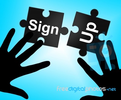 Sign Up Indicates Subscribe Membership And Registering Stock Image