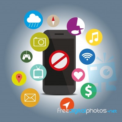 Signes Icon Do Not With Function Mobile Phone Stock Image