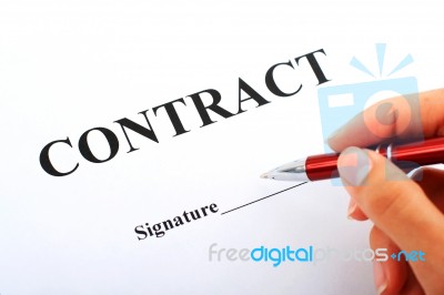 Signing Contract Stock Photo