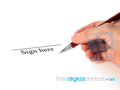 Signing The Contract Stock Photo