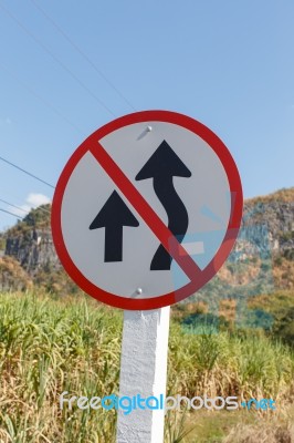 Signs Prohibiting Overtaking Stock Photo