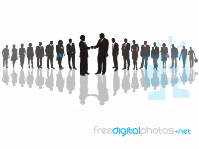 Silhouette Business People Stock Image
