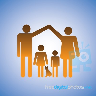 Silhouette Family Stock Image