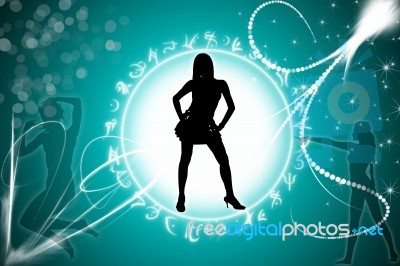 Silhouette Female Dancers Stock Image