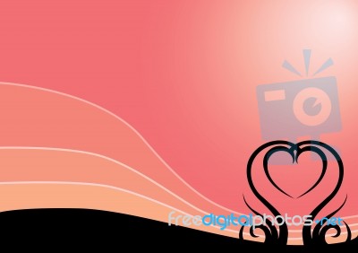 Silhouette Heart Background Stock Image