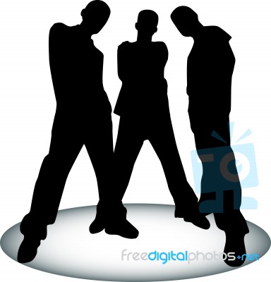 Silhouette Male Rappers Stock Image