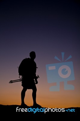 Silhouette Of A Man  Stock Photo