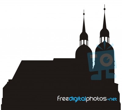 Silhouette Of Church Building Stock Image