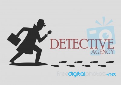 Silhouette Of Detective Agency Stock Image