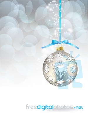 Silver Christmas Bauble Stock Image