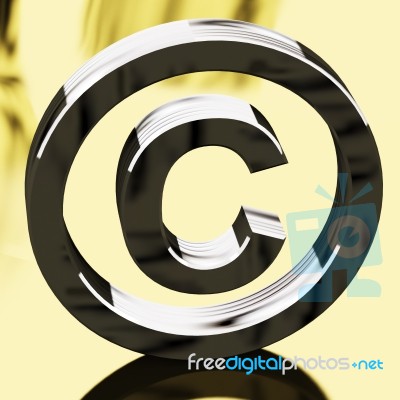 Silver Copyright Sign Stock Image