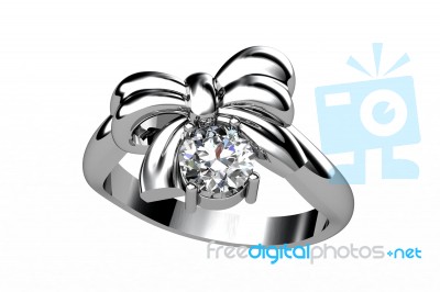 Silver Engagement Ring Stock Image