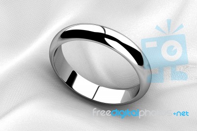 Silver wedding ring Stock Image