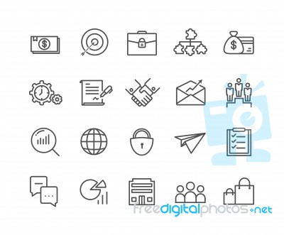 Simple Set Of Business  Thin Line Icons Stock Image
