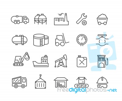 Simple Set Of Industrial  Thin Line Icons Stock Image