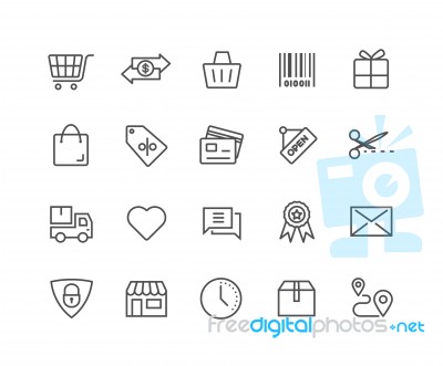 Simple Set Of Shopping Online  Thin Line Icons Stock Image