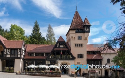 Sinaia, Wallachia/romania - September 21 : Cafe And Gift Shop At… Stock Photo